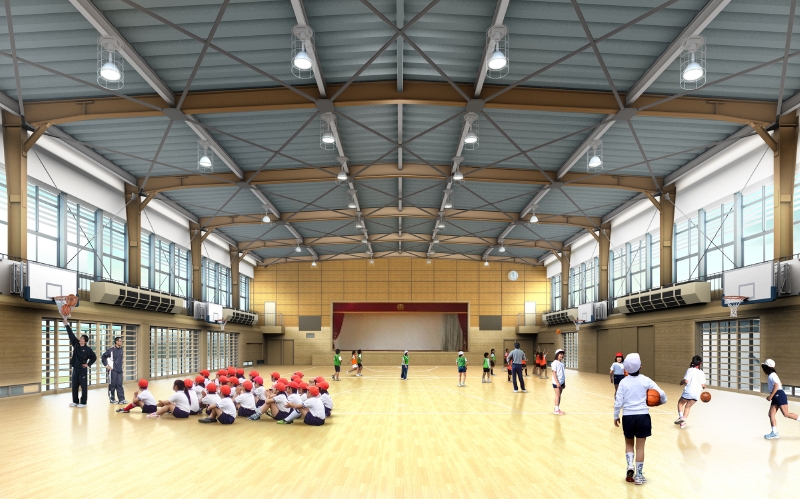 松伏町立金杉小学校体育館(改修・耐震補強)